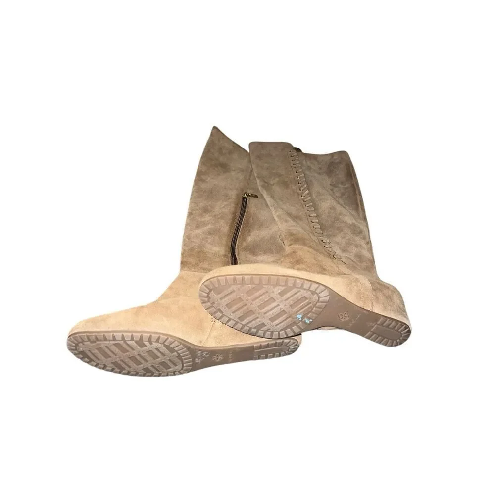 ✨ISOLA Tall Knee High Suede Wedge Sz 7.5 Boots✨